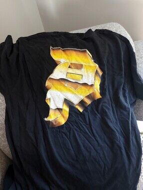 Youth Primitive Black Graphic Tee with Gold & White Lettering